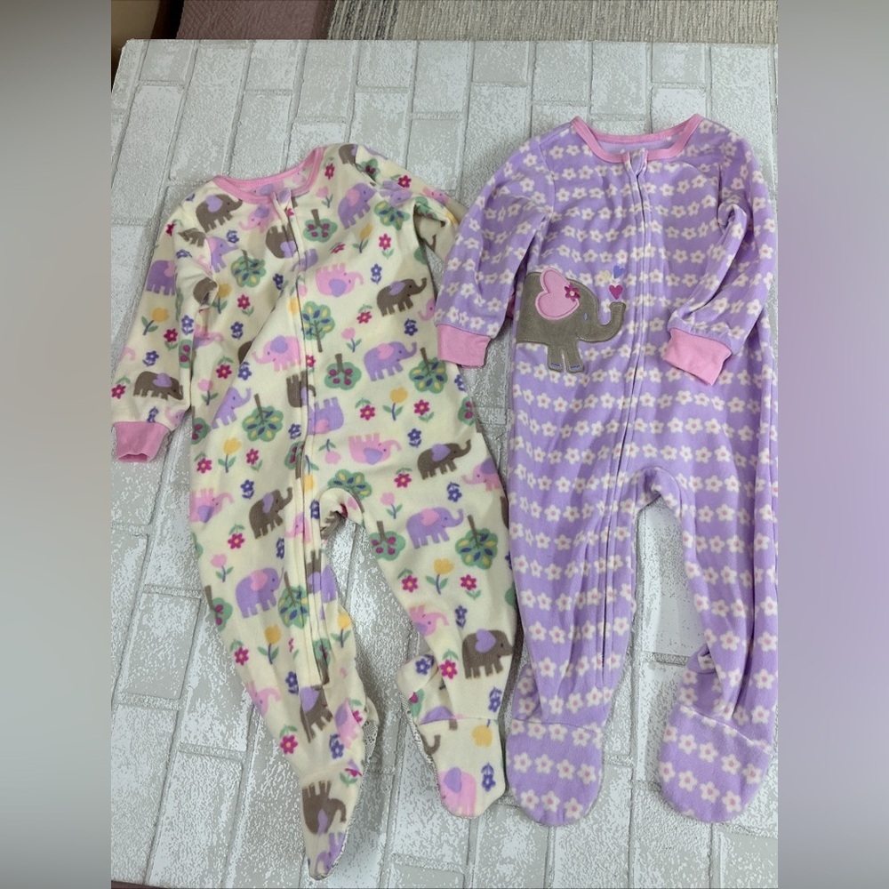 Adorable Elephant Print Baby Pajamas lot size 18 months